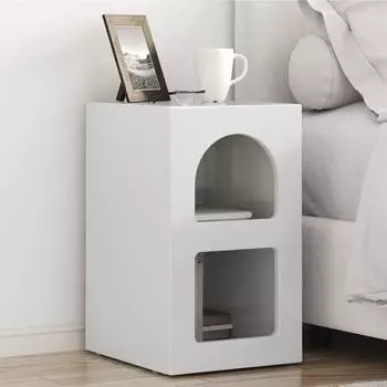 vidaXL Nachttisch ELST 2er-Set, hochglanz wei&szlig;, 29,5x33,5x50cm (891233)