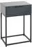 HAKU Ilva Nachttisch Metall/Holzwerkstoff anthrazit/schwarz, 1 Schublade, 40x60x28cm