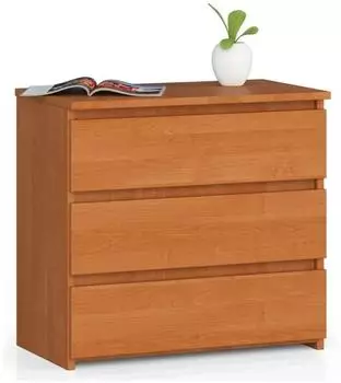 RAUMHIRSCH Nachttisch 3 Schubladen Soft-Close, Erlefarben, 60x57x35cm