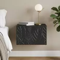 vidaXL Wandmontierter Nachttisch Schwarz 49 x 34,5 x 20 cm