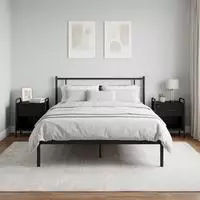 vidaXL Nachttisch 2 stk. Schwarz Eichen-Optik 40 x 30 x 50 cm