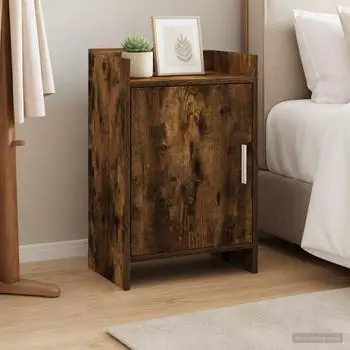 vidaXL Nachttisch Holzwerkstoff, ger&auml;ucherte Eiche, 40x30x60cm (8011019)
