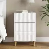 vidaXL Nachttisch Hochglanz Wei&szlig; 43 x 41 x 66,5 cm Holzwerkstoff