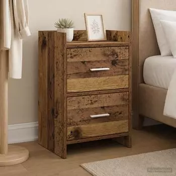 vidaXL Nachttische Altholz-Optik 40x30x60cm Holzwerkstoff