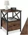 TecTake Falkirk Nachttisch 2 Ablagen, Schublade, Industrial Holz dunkel (40x41,5x55,5cm)