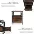 TecTake Falkirk Nachttisch 2 Ablagen, Schublade, Industrial Holz dunkel (40x41,5x55,5cm)