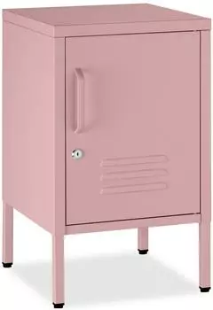 TecTake Nachttisch Baker, abschließbar, höhenverstellbare Füße, rosa