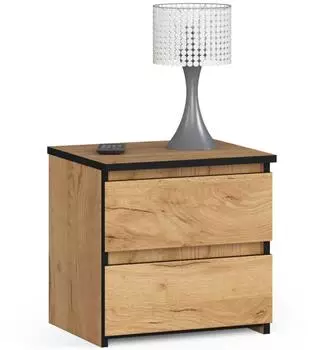 RAUMHIRSCH Nachttisch Eiche Craft, 2 Schubladen, 40x40x35cm (800001457227)