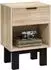 HomCom Nachttisch mit Schublade und offenem Fach, Eiche, 35x26x50cm