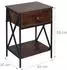 Relaxdays Nachttisch Industrial mit Schublade & Ablage, 40x55x30cm