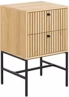 ACTONA GROUP Nachttisch "Albany" Eiche-Optik, Lamellenfront, 2 Schubladen, B: 45,6 cm