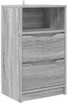 vidaXL Nachttisch Sonoma-Grau, Holzwerkstoff, 40x30x67cm
