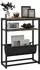 HomCom Beistelltisch mit 3-stufiger Ablage, V-förmiger Magazinhalter, rustikal-braun, 43x18x56cm (800001721437)