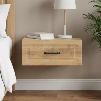 vidaXL Wandmontierter Nachttisch Artisan-Eiche, 49x34,5x20cm