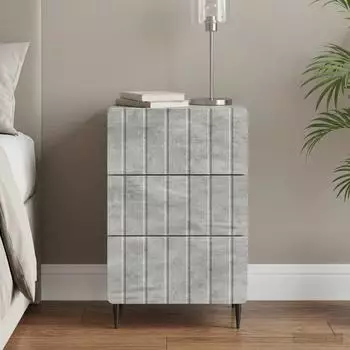 vidaXL Nachttisch Holzwerkstoff betongrau 43x41x68cm