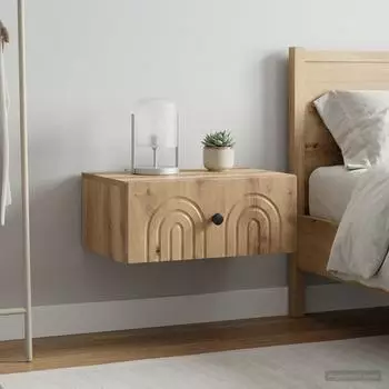vidaXL Wandmontierter Nachttisch 2er-Set Artisan-Eiche 49x34,5x20cm