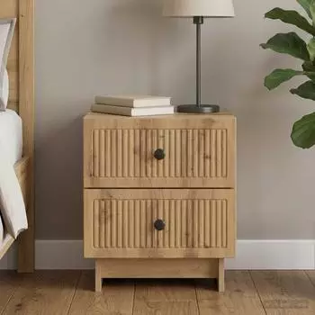 vidaXL Nachttisch Holzwerkstoff, Eiche, 43x34,5x47,5cm