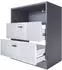 Vladon Pino V1 Kommode 2 Schubladen, anthrazit matt/Eiche Natur (50026927)