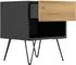 Posseik Nachttisch-Set Industrial B, 40cm, Grafit/Eiche, 2-teilig