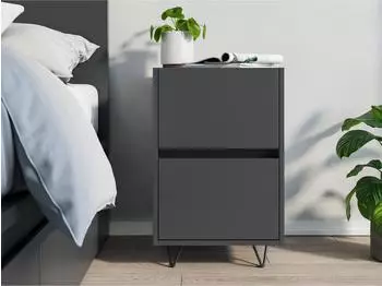 Posseik Nachttisch Industrial A, 2 Schubladen, graphitfarben, 40cm