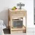 MODFU Nachttisch mit Rattan-Front und Schublade, 40x55x40cm