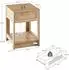 MODFU Nachttisch mit Rattan-Front und Schublade, 40x55x40cm