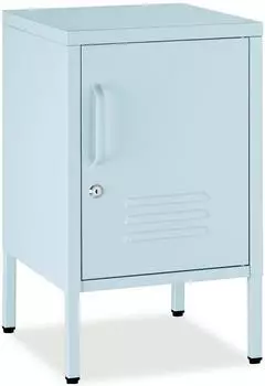 TecTake Nachttisch Baker, Stahl, grau/blau (Baker)