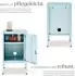 TecTake Nachttisch Baker, Stahl, grau/blau (Baker)