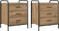 vidaXL Nachttisch 2 stk. Artisan-Eiche 48 x 36,5 x 60 cm Holzwerkstoff