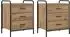 vidaXL Nachttisch 2er-Set Artisan-Eiche 48x36,5x60cm Holzwerkstoff