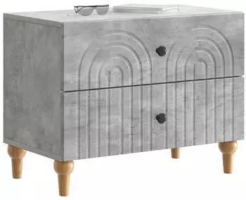 vidaXL Nachttisch betongrau, Holzwerkstoff, 62x34,5x48cm (894088)