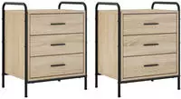 vidaXL Nachttisch 2 stk. Sonoma-Eiche 48 x 36,5 x 60 cm Holzwerkstoff