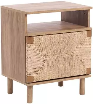 Beliani Bondi Nachttisch hellbraun Papierseil-Front (682346)
