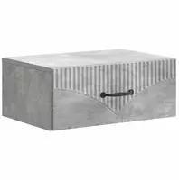 vidaXL Wandmontierter Nachttisch Betongrau 49 x 34,5 x 20 cm