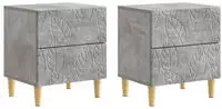 vidaXL Nachttisch 2 stk. Betongrau 43 x 34,5 x 48 cm Holzwerkstoff