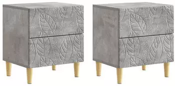 vidaXL Nachttisch 2er-Set betongrau 43x34,5x48cm (Holzwerkstoff)