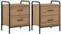 vidaXL Nachttisch 2 stk. Artisan-Eiche 40 x 30 x 50 cm Holzwerkstoff