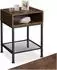 TecTake Nachttisch Harlow Industrial Holz dunkel, rustikal (40,5x40,5x59cm)