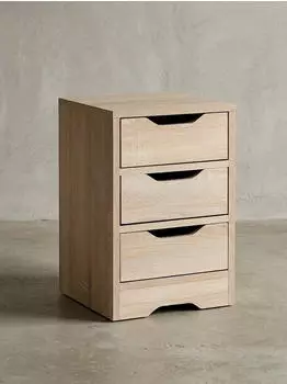 KADIMA DESIGN Nachtkonsole WL5.705 3 Schubladen, Sonoma, 31x49x31cm