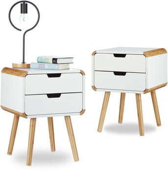 Relaxdays Nachttisch Bambus 80cm (2 Stk.)