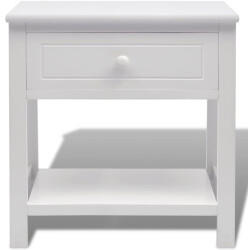 vidaXL Modern Bedside Table With Drawer & Shelf Storage
