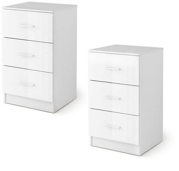 Costway Nachttisch 37x66,5cm wei&szlig; (HW64165WH-2)