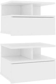 vidaXL Hängende Nachttische 2 Stk. Weiß 40 x 31 x 27 cm Holzwerkstoff (800406)