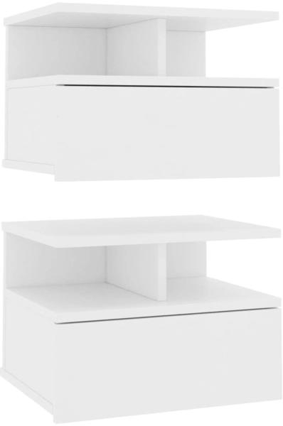 vidaXL Hängende Nachttische 2 Stk. Weiß 40 x 31 x 27 cm Holzwerkstoff (800406)