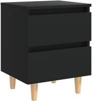 vidaXL Nachttisch mit Kiefernholz-Beinen Schwarz 40x35x50 cm