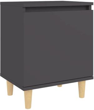 vidaXL Nachttisch mit Massivholz-Beinen Grau 40x30x50 cm (805819)