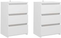 vidaXL Nachttische 2 Stk. Wei&szlig; 40x35x62,5 cm Holzwerkstoff