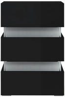 vidaXL LED-Nachttisch Hochglanz-Schwarz 45x35x67 cm Holzwerkstoff