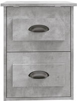 vidaXL Wand-Nachttisch Betongrau 41,5x36x53 cm