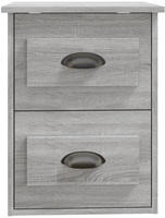 vidaXL Wand-Nachttisch Grau Sonoma 41,5x36x53 cm